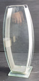 אגרטל זכוכית עם דפנות מחומר מתכתי משנות ה-70, גובה 35 ס"מ