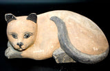 פסל ישן מאוד וגדול של חתול בגילוף מעץ עם צביעה פריט ייחודי ונדיר - Gallery Hemli - גלריה המלי