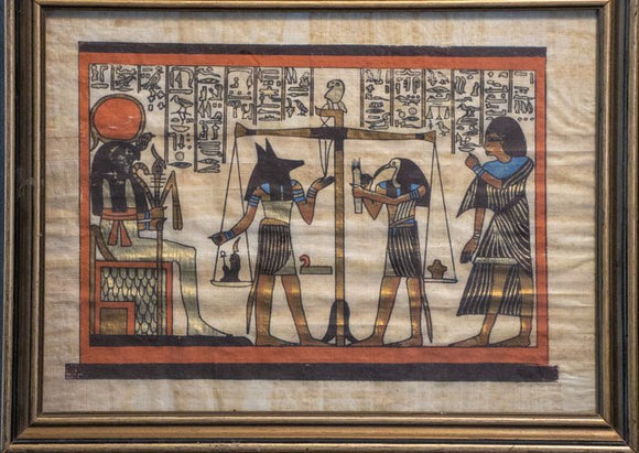 הדפס הירוגליפים מצרי על גבי פפירוס, גודל: רוחב: 36 ס