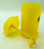 קנקן פלסטיק צהוב ישן עם מכסה ערבול של פריגת שניתן כפריט קידום מכירות בשנות ה-90 - Gallery Hemli - גלריה המלי