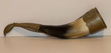 קרן שתיה ישנה ומשגעת עשויה קרן ומתכת, מידות 22X5 ס"מ - Gallery Hemli - גלריה המלי