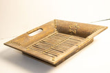 קערת במבוק הודית קלועה בשילוב עץ, גודל 29 ס"מ על 29 ס"מ - Gallery Hemli - גלריה המלי