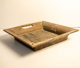 קערת במבוק הודית קלועה בשילוב עץ, גודל 29 ס"מ על 29 ס"מ - Gallery Hemli - גלריה המלי