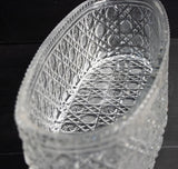 קערת קריסטל לקרח אובלית בתבנית חיתוך של קנים מוצלבים אורך 35 ס"מ רוחב 12 ס"מ גובה 10 ס"מ - Gallery Hemli - גלריה המלי