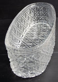 קערת קריסטל לקרח אובלית בתבנית חיתוך של קנים מוצלבים אורך 35 ס"מ רוחב 12 ס"מ גובה 10 ס"מ - Gallery Hemli - גלריה המלי