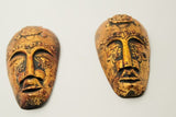 צמד מסכות אפריקאיות עשויות מעץ, מגולפות בעבודת יד, גודל 18 ס"מ - Gallery Hemli - גלריה המלי