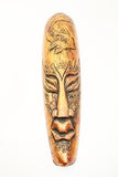 מסכה אפריקאית עשויה מעץ, גילוף בעבודת יד, עם גילוף בצורת דג במעלה המסכה, גודל 45 ס"מ - Gallery Hemli - גלריה המלי