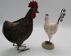 תרנגולים, לוט 2 פסלי מתכת , הגובה 35 ס"מ - Gallery Hemli - גלריה המלי