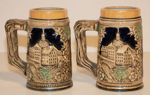 כוס / ספל בירה מפורצלן בסגנון גרמני מעוטר צבוע ומצויר ביד, יוצר ביפן