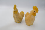 זוג בובות תרנגולים מפלסטיק עטופות לבד - המחיר לזוג - Gallery Hemli - גלריה המלי